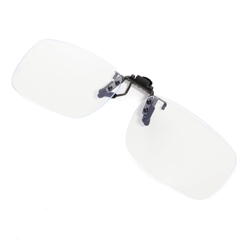 Rimless Square Clip Glasses On