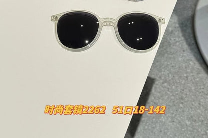 On Metal Clip With Round Sunglasses Glasses