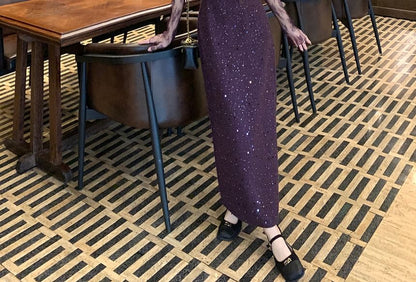 Mock Neck Lace Top with Spaghetti Strap Scoop Neck Glitter Bodycon Dress