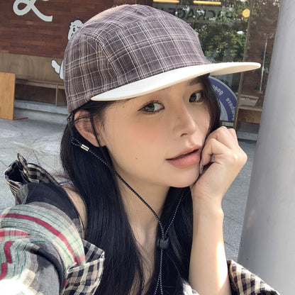 Plaid Drawstring Baseball Cap