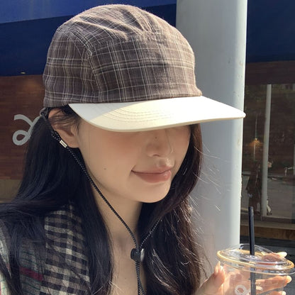 Plaid Drawstring Baseball Cap