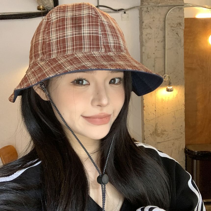 Plaid Applique Boonie Hat