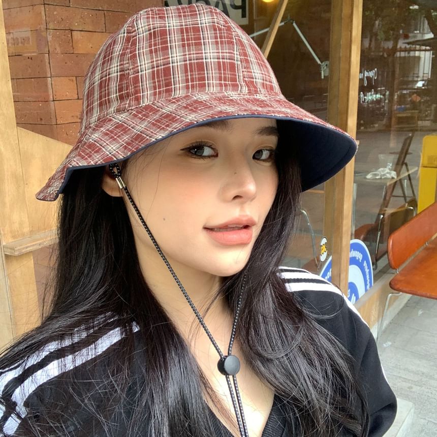 Plaid Applique Boonie Hat