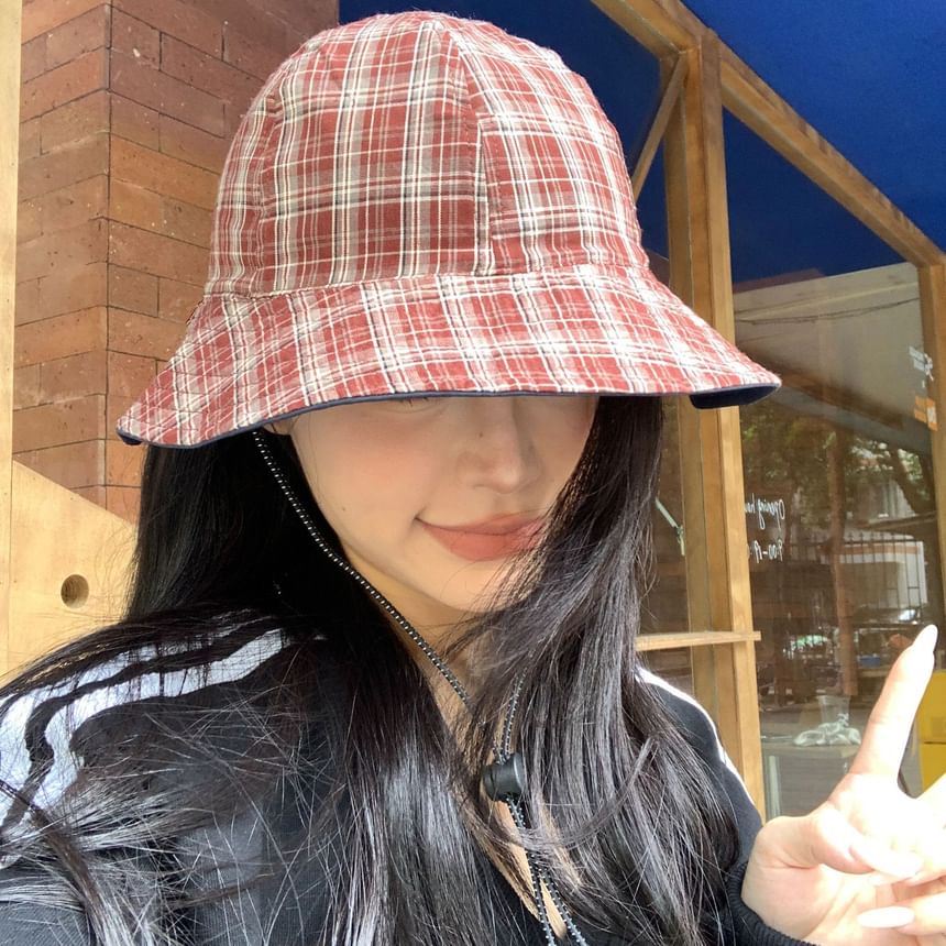 Plaid Applique Boonie Hat