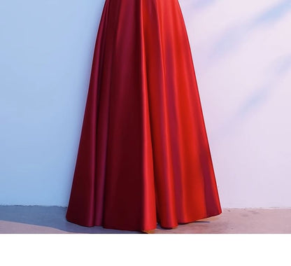 3/4-Sleeve V-Neck Embroidered A-Line Evening Gown