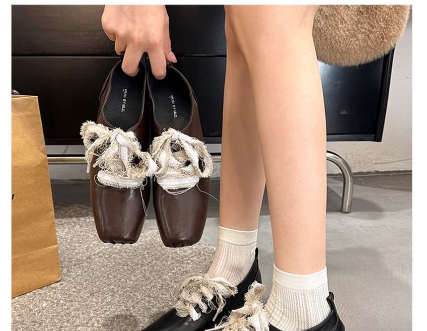 Block Heel Plain Lace-Ups