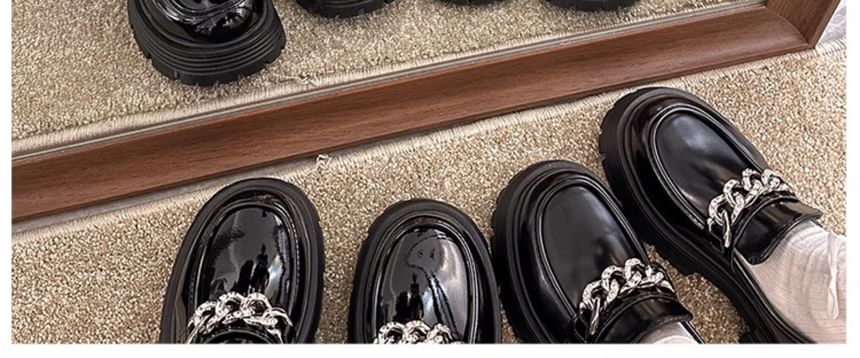 Platform Plain Chain Accent Loafers