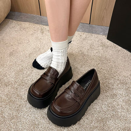 Platform Plain Penny Loafers