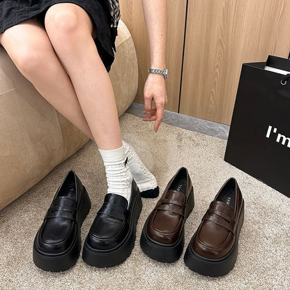 Platform Plain Penny Loafers