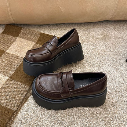 Platform Plain Penny Loafers
