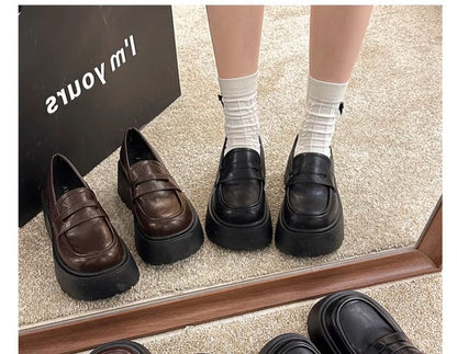 Platform Plain Penny Loafers
