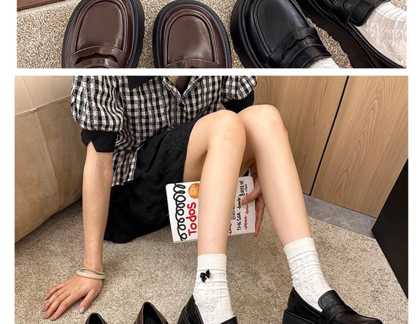 Platform Plain Penny Loafers