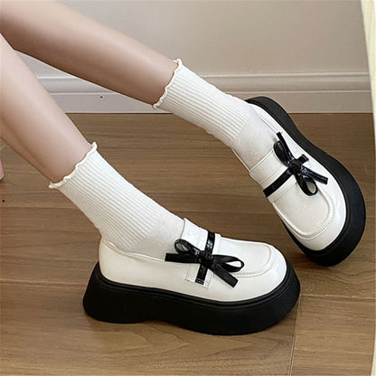 Platform Bow Detail Loafers