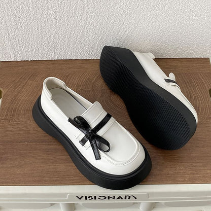 Platform Bow Detail Loafers