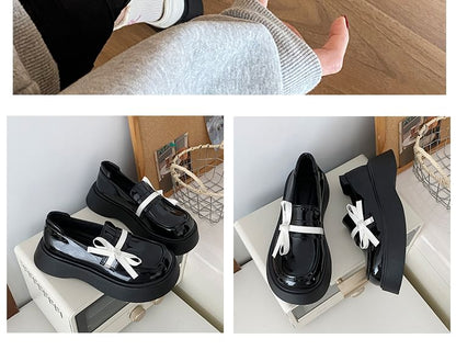 Platform Bow Detail Loafers