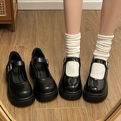 Platform Plain Mary Jane Shoes