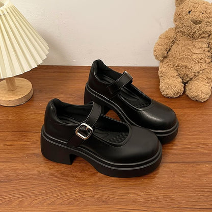 Platform Plain Mary Jane Shoes