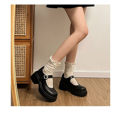 Platform Plain Mary Jane Shoes