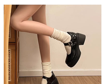 Platform Plain Mary Jane Shoes