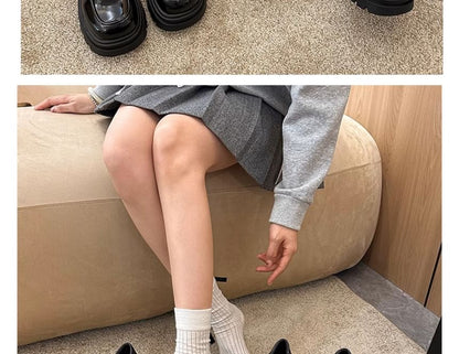 Platform Plain Knot Detail Loafers