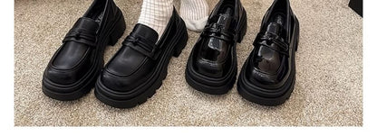 Platform Plain Knot Detail Loafers