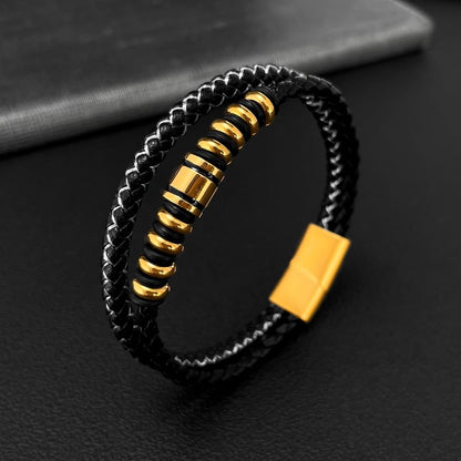 Woven Faux Leather Bracelet