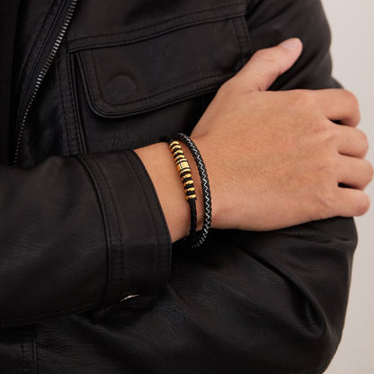 Woven Faux Leather Bracelet