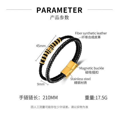 Woven Faux Leather Bracelet