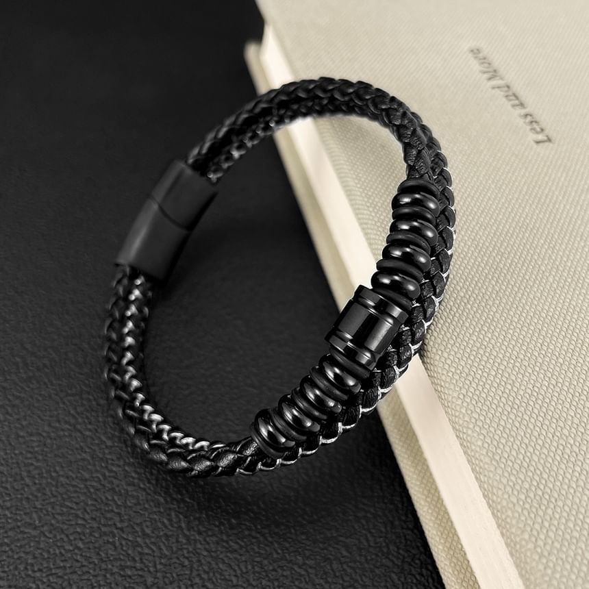 Woven Faux Leather Bracelet
