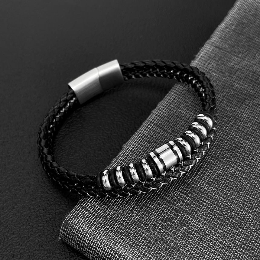 Woven Faux Leather Bracelet
