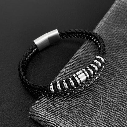 Woven Faux Leather Bracelet