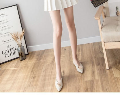 Pleated High-Rise Mini Skater Skirt in Solid Color