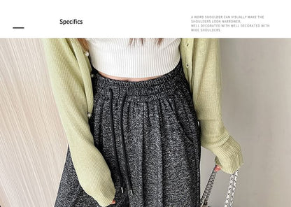 Drawstring Waist Melange Wide Leg Pants (Various Designs)