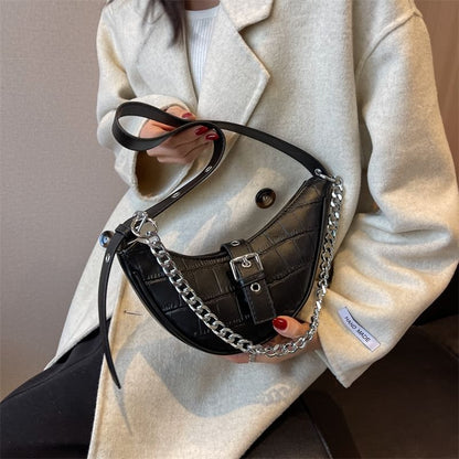 Animal Print Buckled Hobo Bag