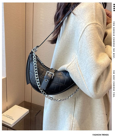 Animal Print Buckled Hobo Bag