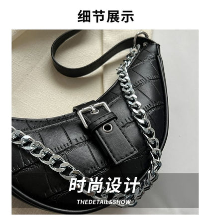 Animal Print Buckled Hobo Bag