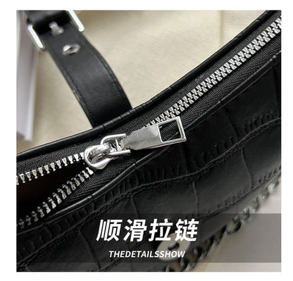 Animal Print Buckled Hobo Bag