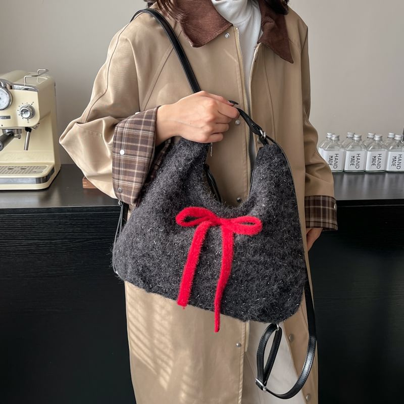 Ribbon Accent Shoulder Bag