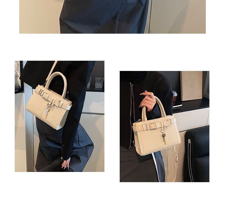 Faux Leather Buckle Crossbody Bag