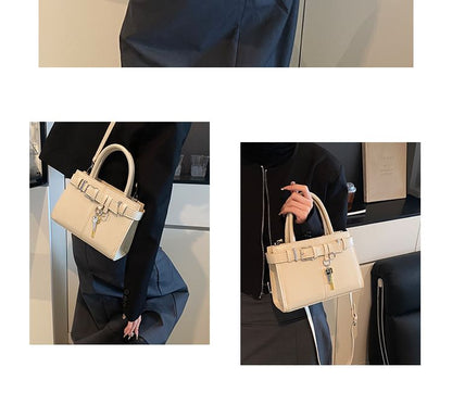 Faux Leather Buckle Crossbody Bag