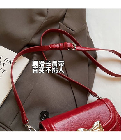 Bow Accent Flap Crossbody Bag