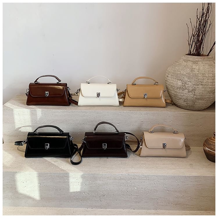 Faux Leather Flap Crossbody Bag