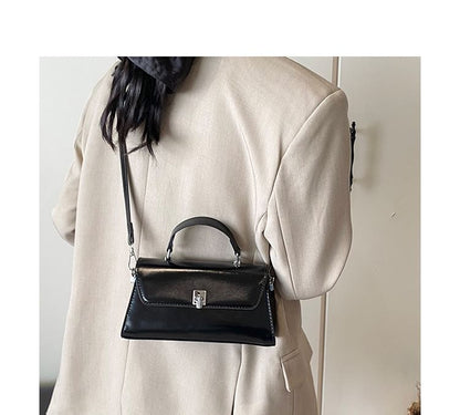 Faux Leather Flap Crossbody Bag