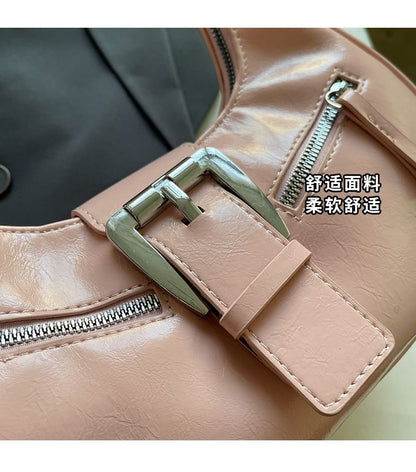 Faux Leather Bucked Shoulder Bag