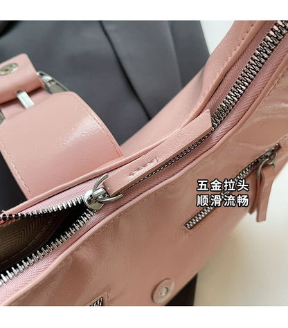 Faux Leather Bucked Shoulder Bag