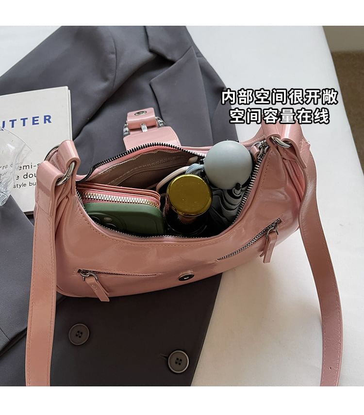 Faux Leather Bucked Shoulder Bag