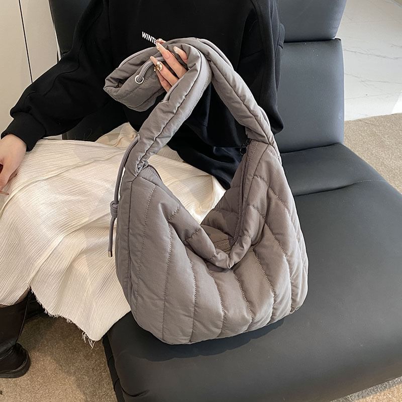 Quilted Plain Shoulder Bag