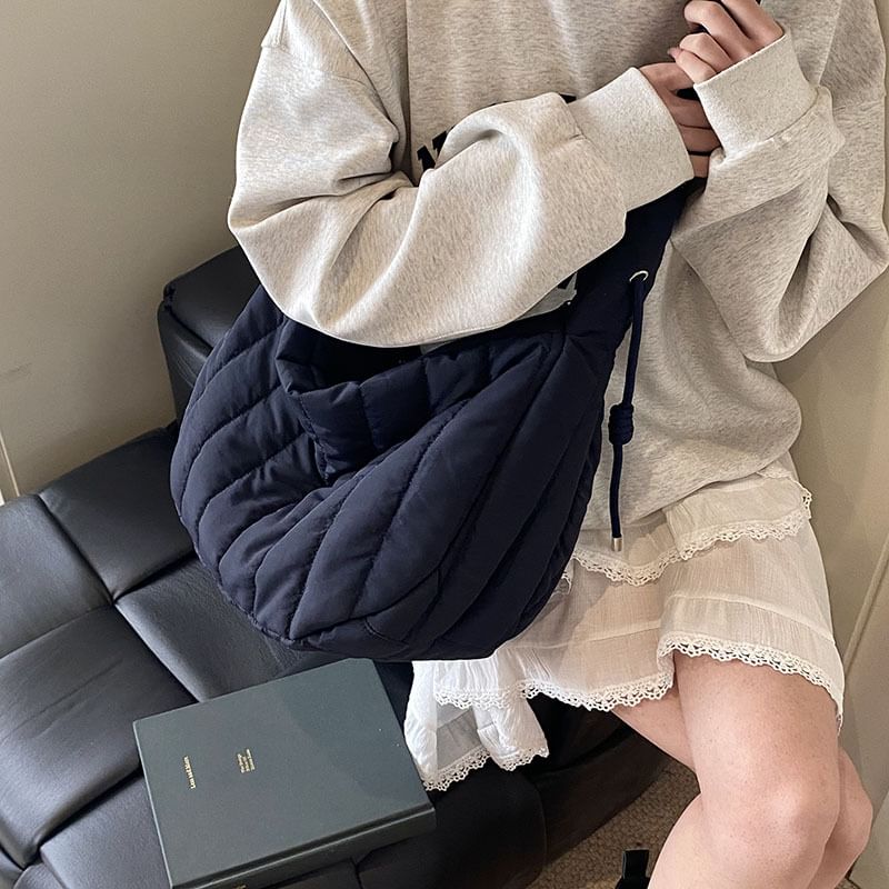 Quilted Plain Shoulder Bag