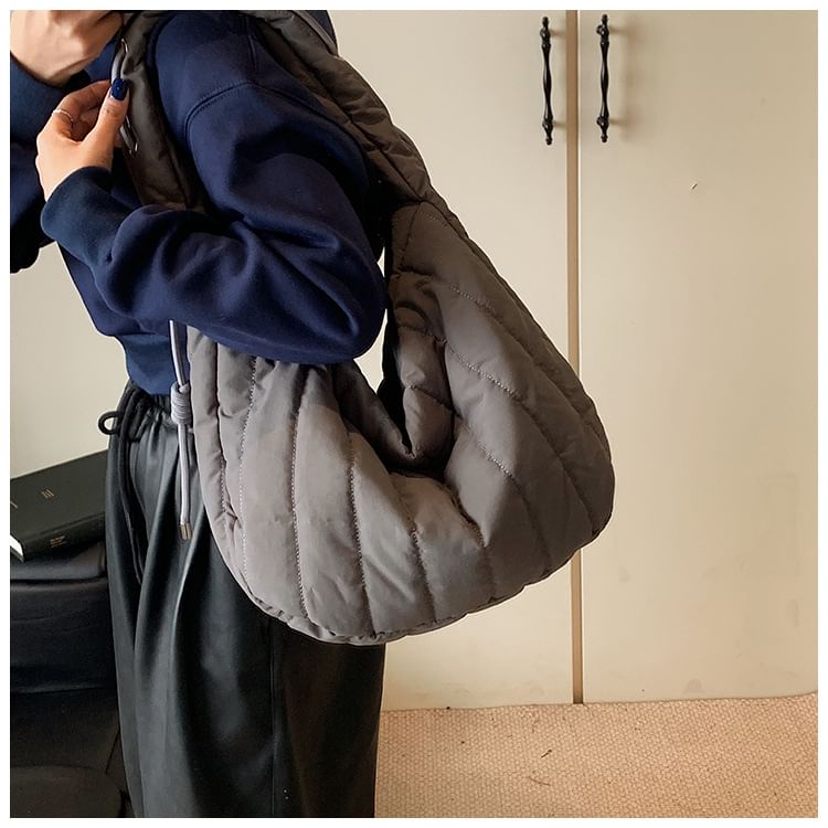 Quilted Plain Shoulder Bag
