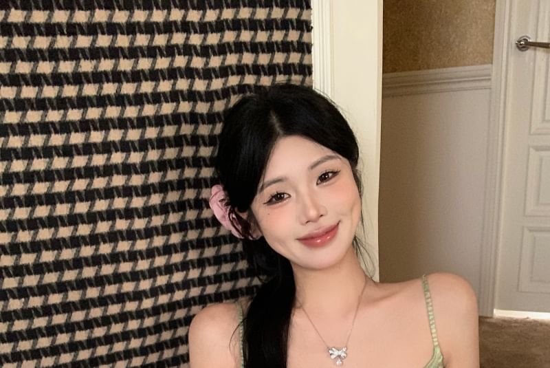 Melange Knit Camisole Top / High Rise Maxi Pencil Skirt